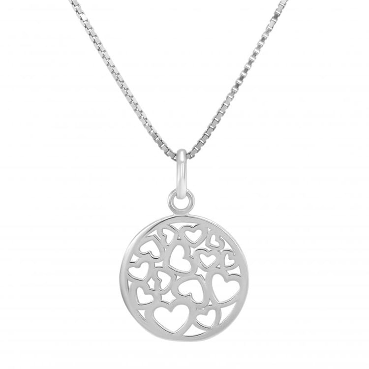 Strieborný prívesok plný srdiečok