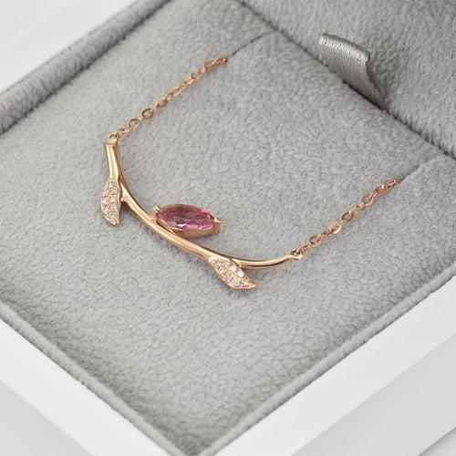 Náhrdelník s marquise turmalínom a diamantmi Ollie