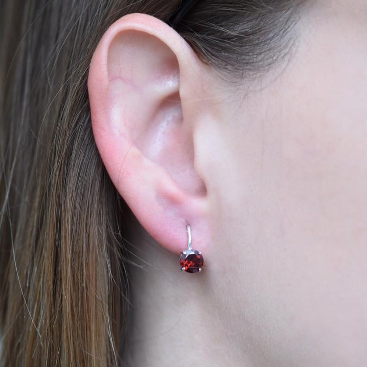 Granátové náušnice 20587