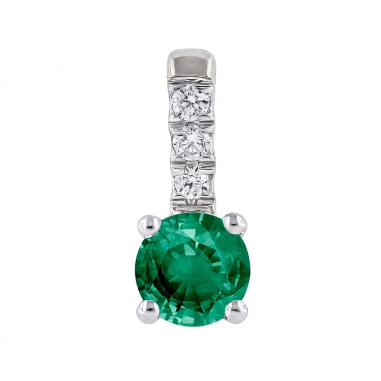 Romantický prívesok so smaragdom a lab-grown diamantmi Dai 169435