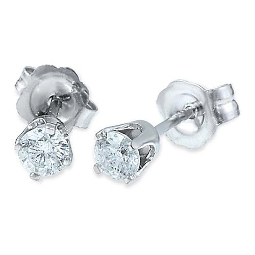 Náušnice z 14k bieleho zlata s diamantmi Jireh
