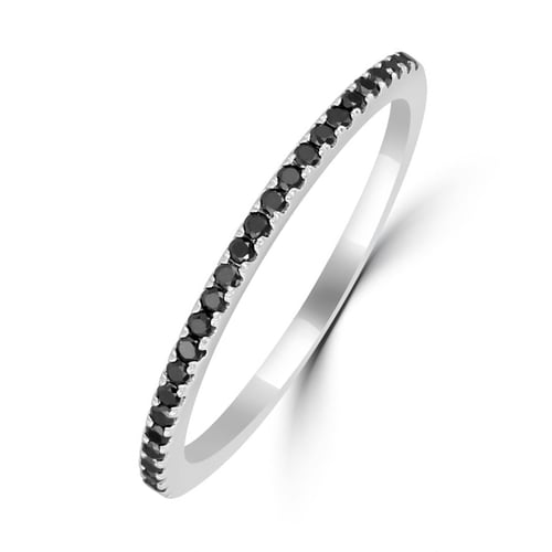 Zlatá eternity obrúčka s čiernymi diamantmi a komfortný prsteň Gaia