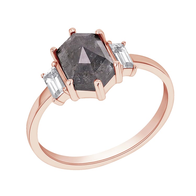 Prsteň so salt and pepper diamantom a zafírmi Irene 101681