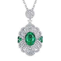 Prívesok so smaragdmi a diamantmi Sayes