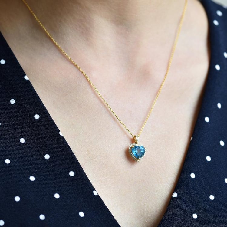 Topásový náhrdelník srdce 29984