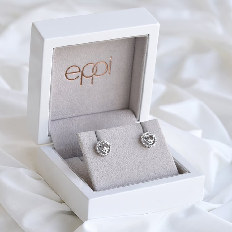 Diamantové náušnice z bieleho zlata 85253