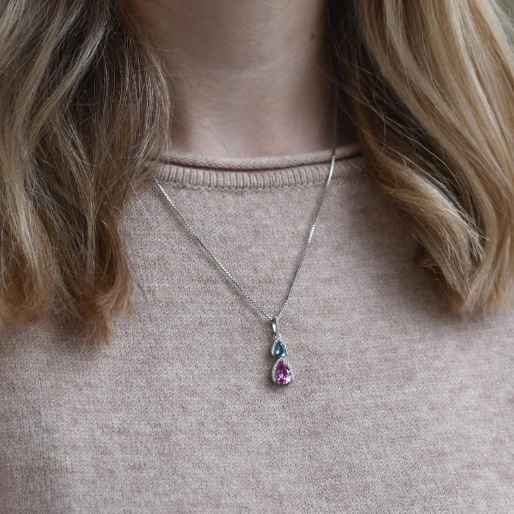 Náhrdelník s topásom a zafírom 50655