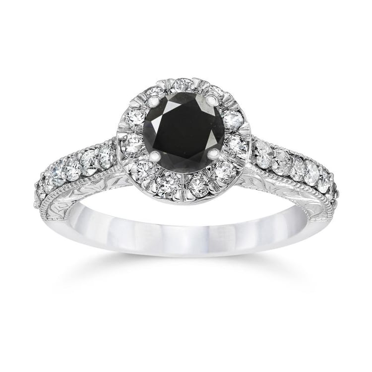 Zlatý diamantový prsteň s čiernym diamantom 1970