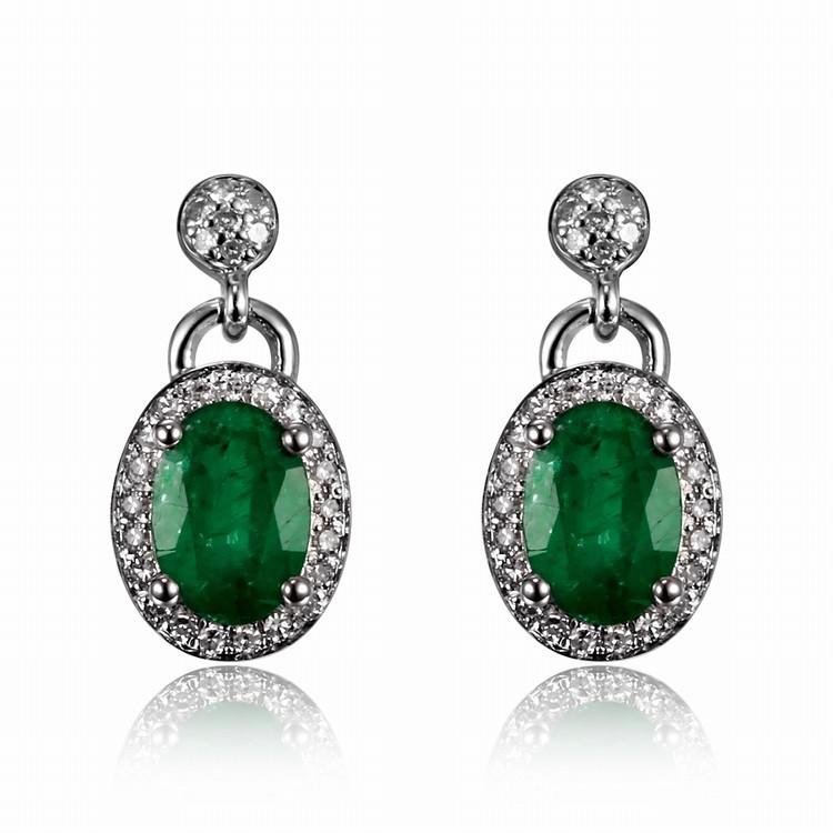 Smaragdové zlaté náušnice