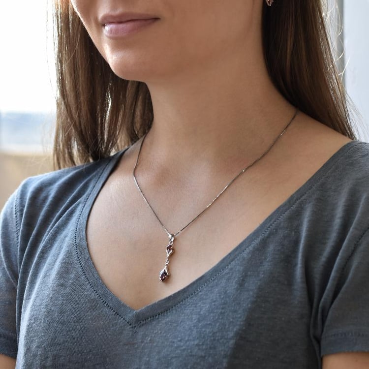 Náušnice s granátmi 32542