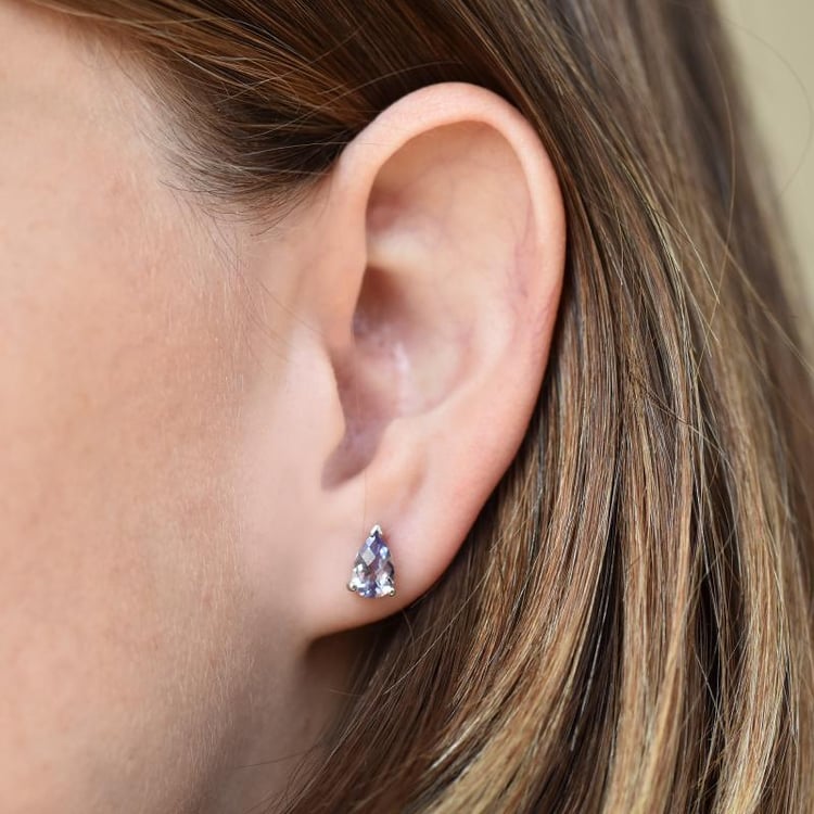 Náušnice v tvare slzy s alexandritmi 2190