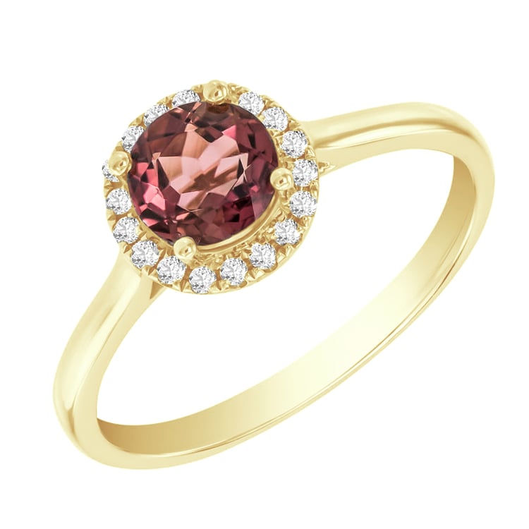 Zásnubný zlatý prsteň s turmalínom a diamantmi Madison