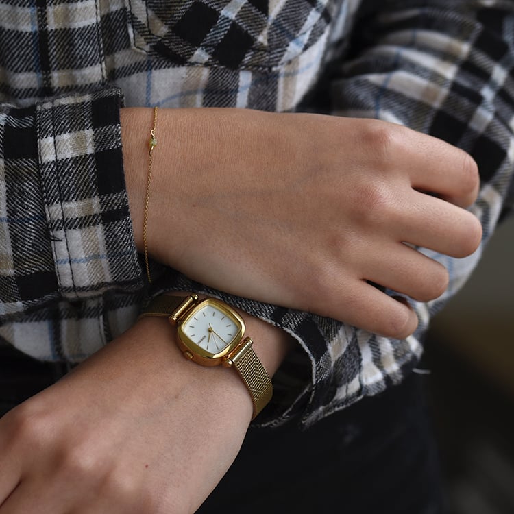 Zlatý náramok so žltou diamantovou kockou 62191