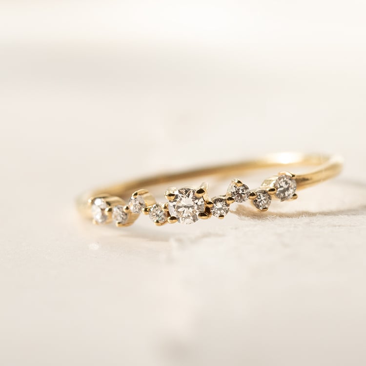 Cluster prsteň so žiarivými diamantmi Percy 152501