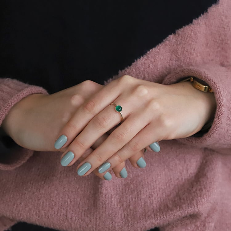 Prsteň s cabochon ónyxom 73966