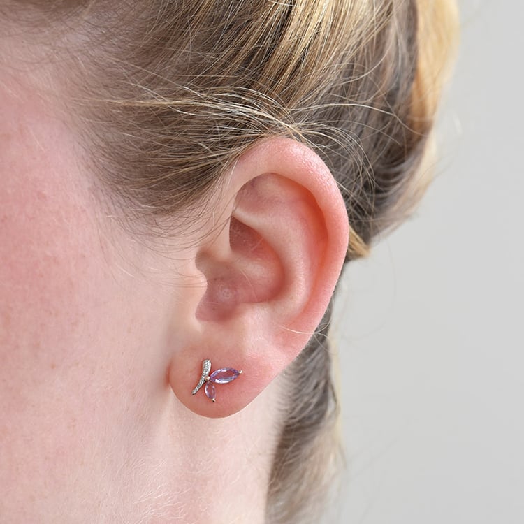 Ametystové náušnice zo zlata 87429