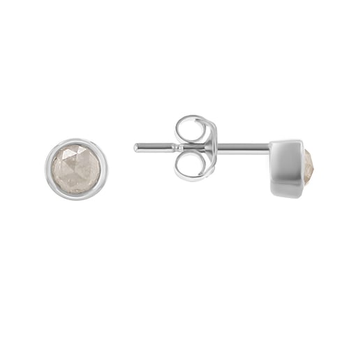 Minimalistické bezel náušnice so salt and pepper diamantmi Tofine