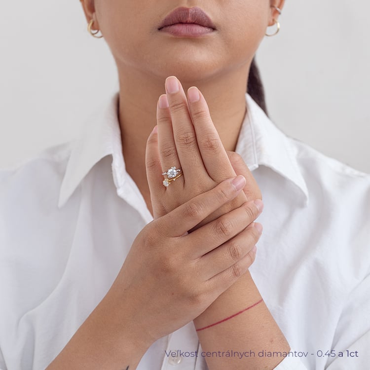 Cluster zásnubný prsteň s diamantmi Rosa 128571