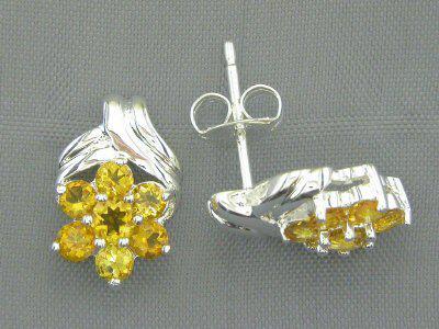 Strieborné citrínové náušnice Kayli 1757