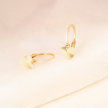 Zlaté detské náušnice v tvare srdca Aster