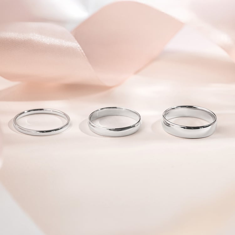 Půlkulaté snubní prsteny z platiny Ebie 157808