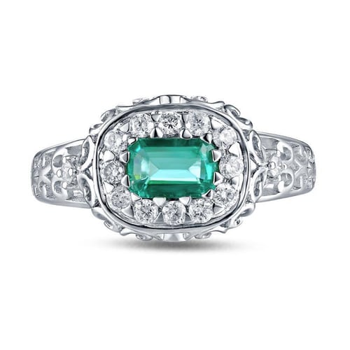 Zlatý prsteň s emerald smaragdom a diamantmi Huzil
