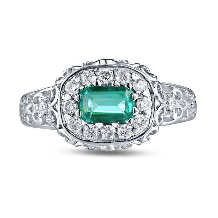 Smaragdový zlatý prsteň 9492