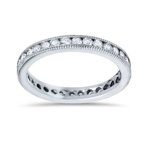 Elegantná diamantová obrúčka z bieleho zlata Kalama