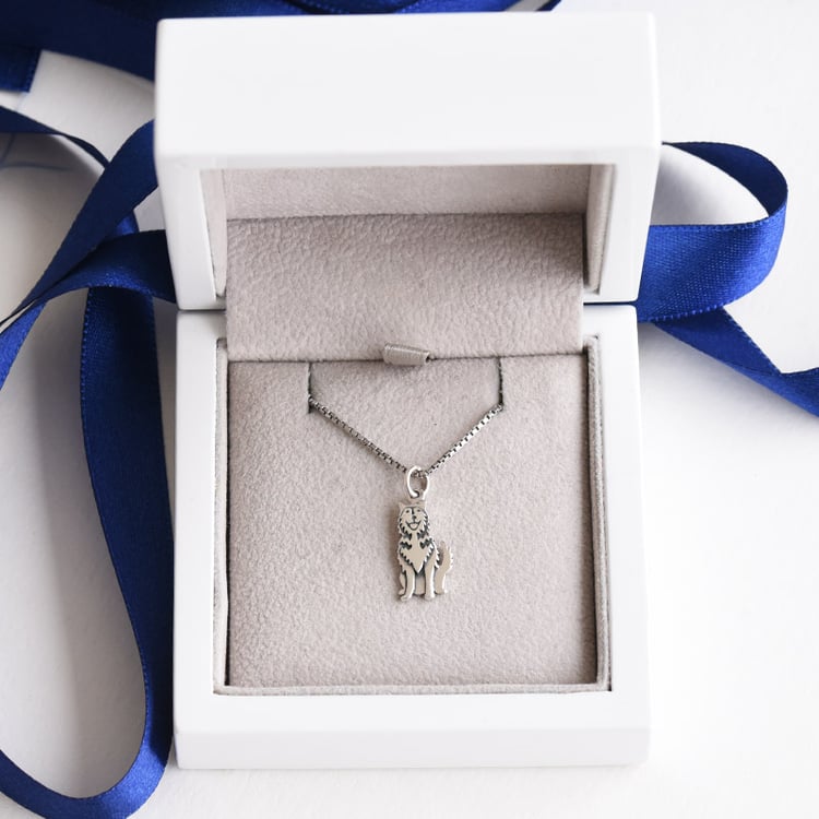 Strieborný prívesok v tvare psa Husky 78139