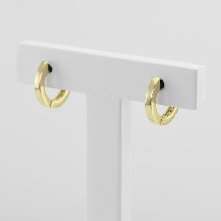 Černé diamanty v kruhových náušnicích zo zlata 51064