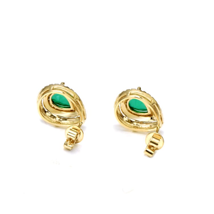 Náušnice zo zlata s pear smaragdmi 9500