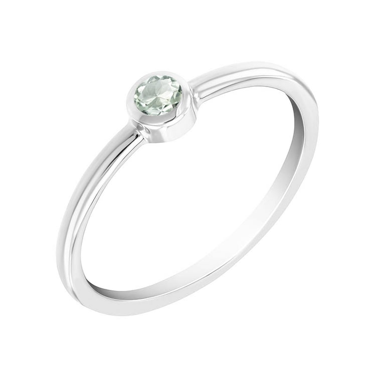 Minimalistický prsteň so zafírom z bieleho zlata 71669