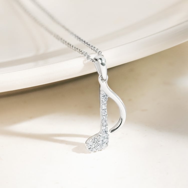 Zlatý prívesok s lab-grown diamantom v tvare noty 164917