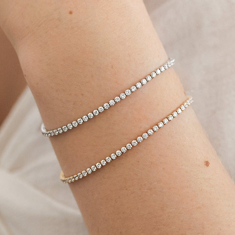 Zlatý tenisový náramok s lab-grown diamantmi Shimayra 156069