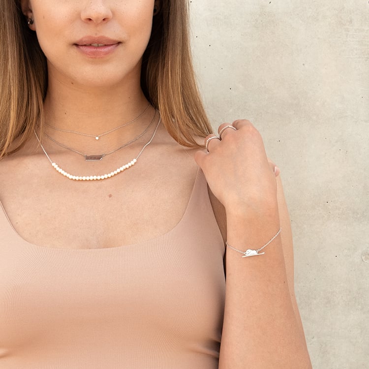 Strieborný náramok Malý princ so slonom a gravírom 122493