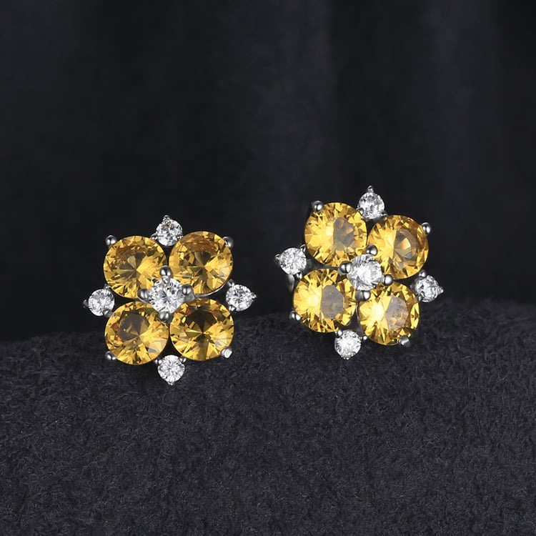 Strieborná kolekcia šperkov so žltými zafírmi Wouder 19465