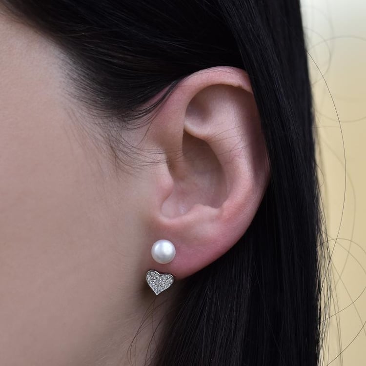 Perlové náušnice 2 v 1 26835