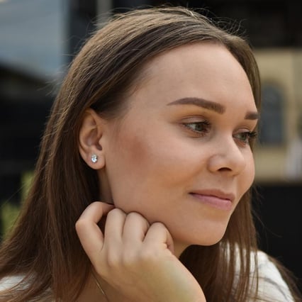 Zlaté náušnice s oválnymi akvamarínmi Jalia