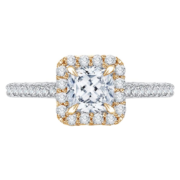 Zlatý zásnubný prsteň s moissanitom