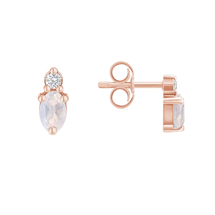 Cluster náušnice s mesačnými kamenmi zo zlata 89693