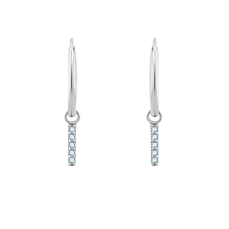 Zlaté visiace náušnice s modrými topásmi Christy 123955