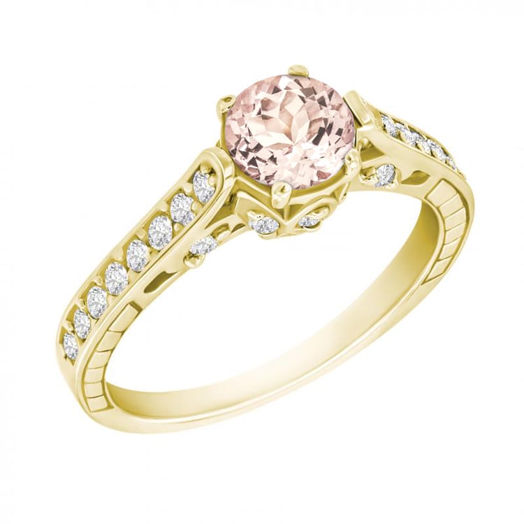 Zásnubný prsteň s morganitom a diamantmi Zeon 140774