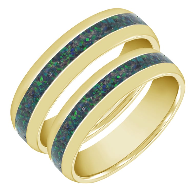 Svadobné obrúčky s čiernou opálovou výplňou 63199