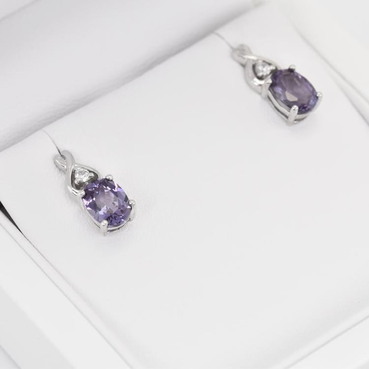 Strieborné náušnice s alexandritmi Lacey 14283