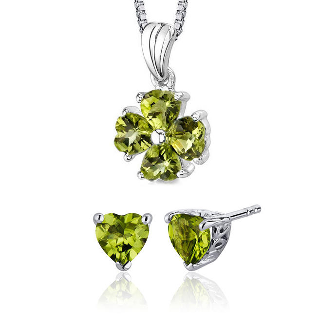 Olivínová strieborná kolekcia šperkov Daimany