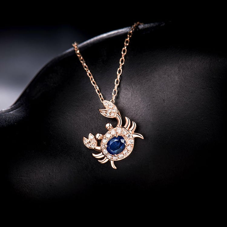 Zlatý náhrdelník so zafírom 18436