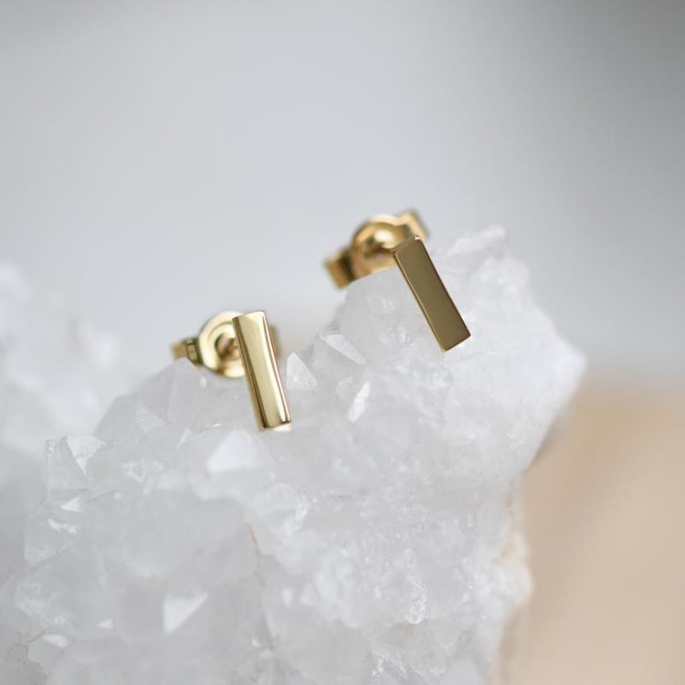 Minimalistické náušnice zo žltého zlata 49811