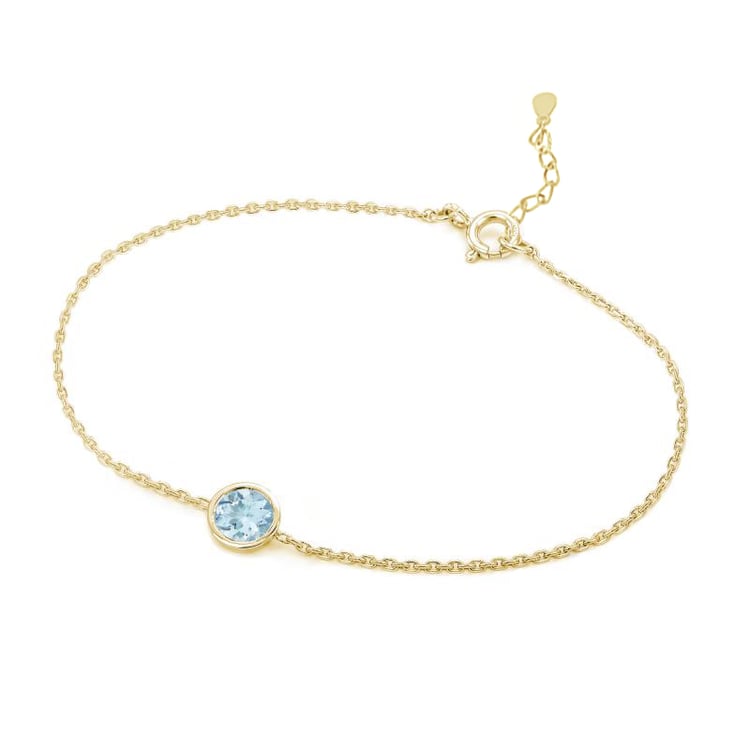 Strieborný náramok s akvamarínom Rollie 104929