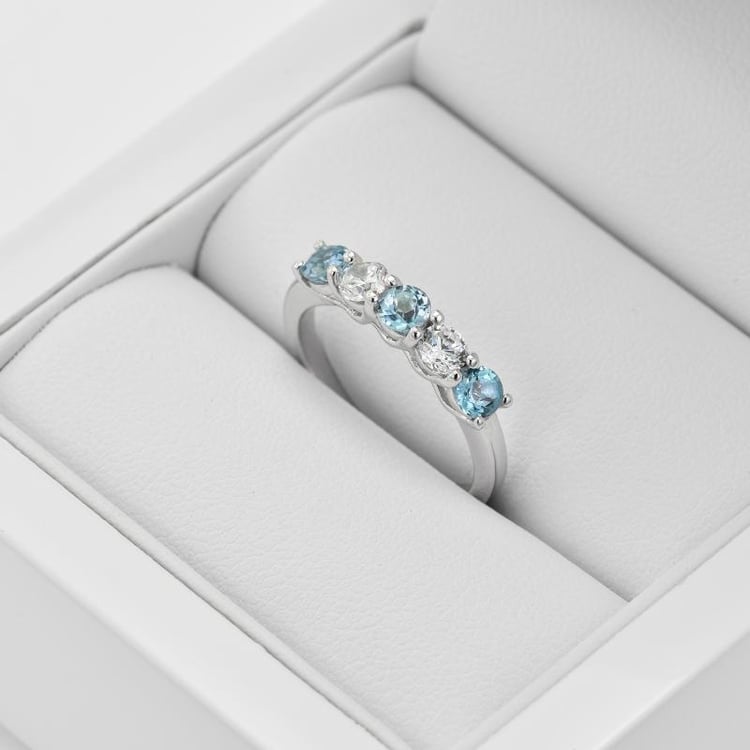 Strieborný eternity prsteň s topásmi 31853