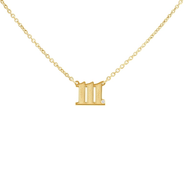 Strieborný náhrdelník s diamantom Anjelské čísla